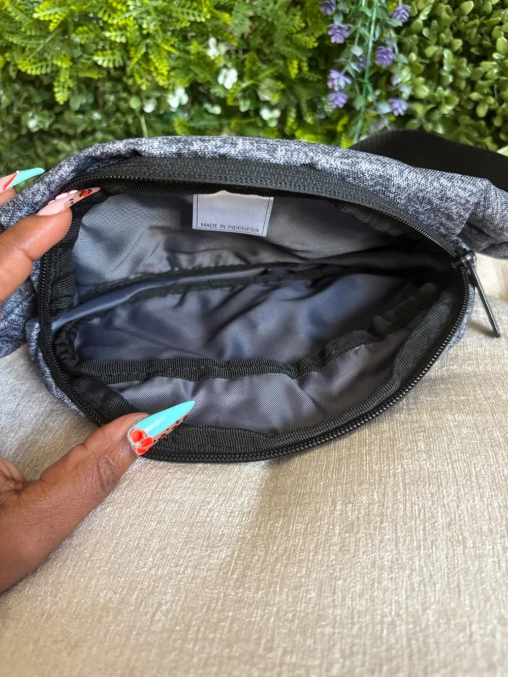adidas Gray Men’s Waist Pack with Signature Three Stripes